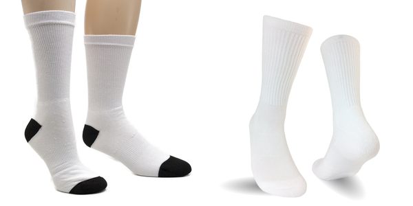 white sublimation plain socks